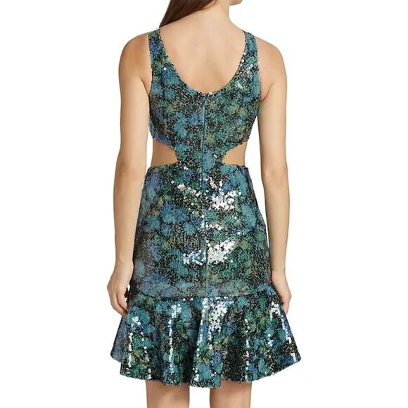 CDGNY by CD Greene Sequined Butterfly Mini Dress Size 4 Green $2250 #2J416 - Picture 3 of 11